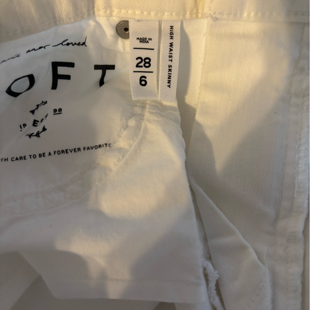 COPY - LOFT Made and loved high waist skinny white jeans 6 - Picture 4 of 7